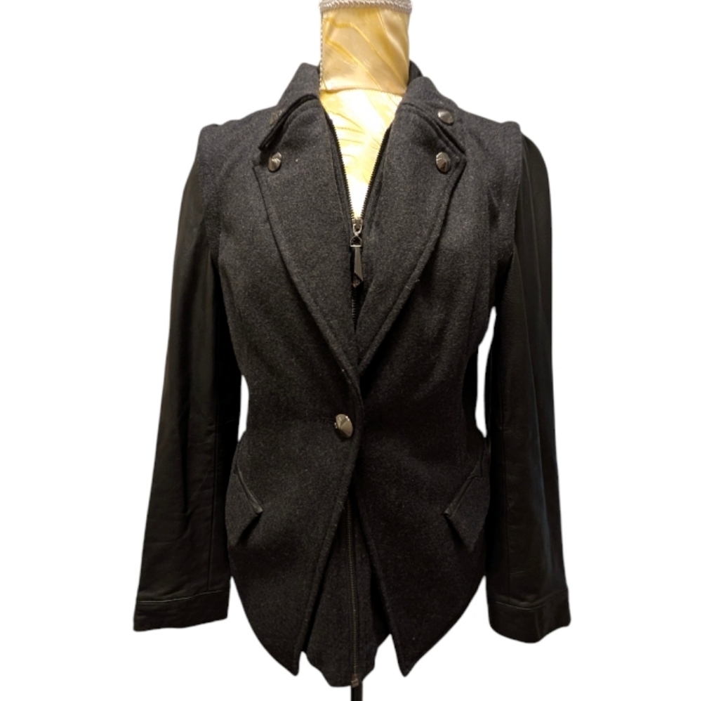 Sam Edelman Charcoal and Black Wool Jacket Vest Combo. Pristine Condition.